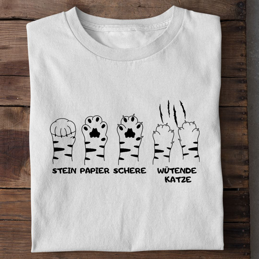 Stein Papier Schere Katze T-Shirt