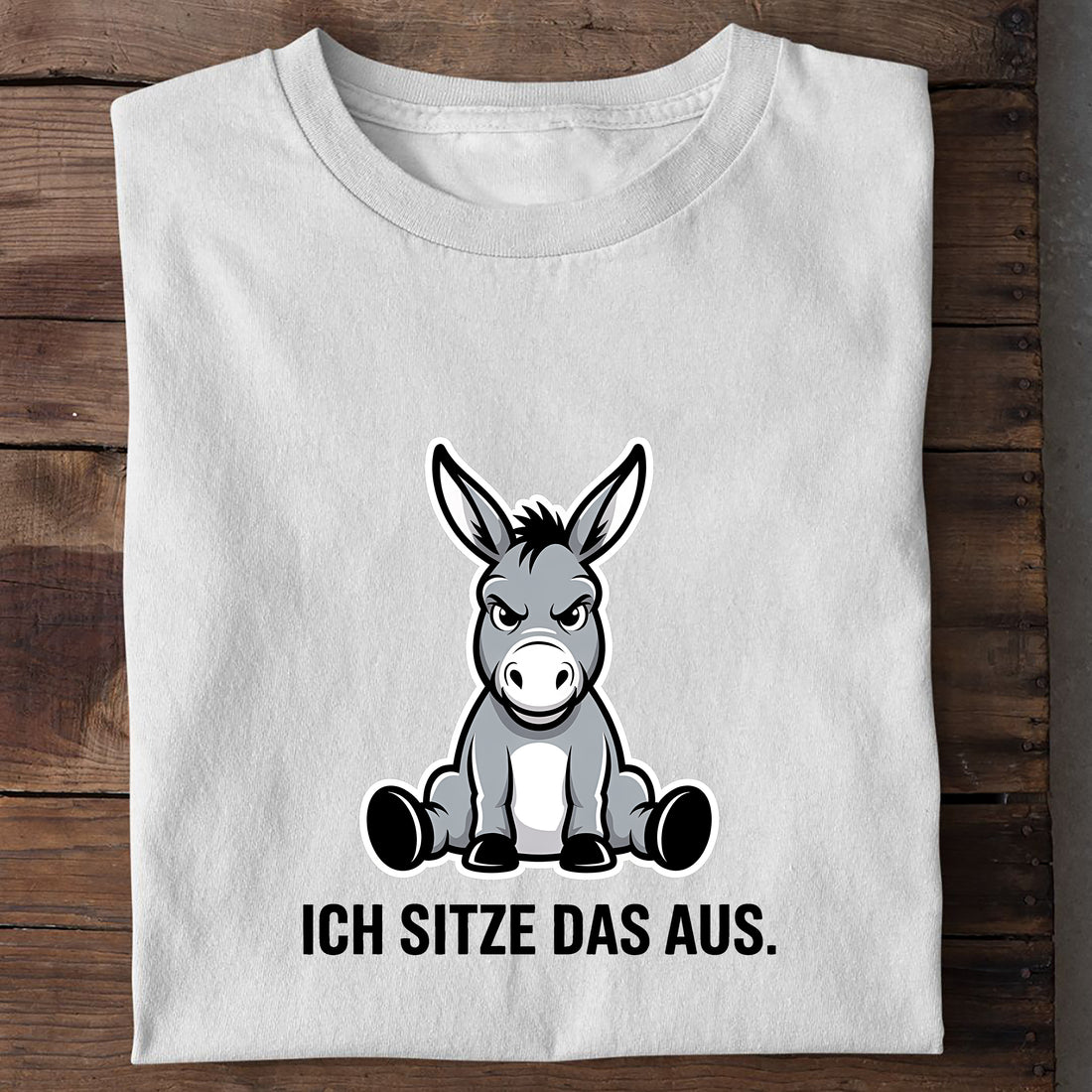 T-Shirt Ich sitze das aus, Detailansicht