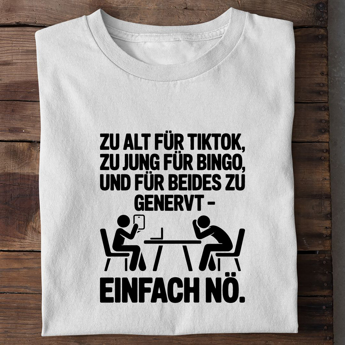 T-Shirt Einfach nö Personen, Detailansicht