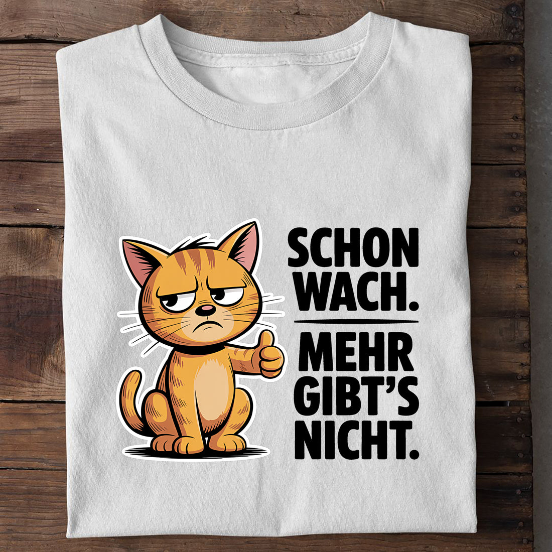 T-Shirt Schon wach. Mehr gibts nicht, Detailansicht