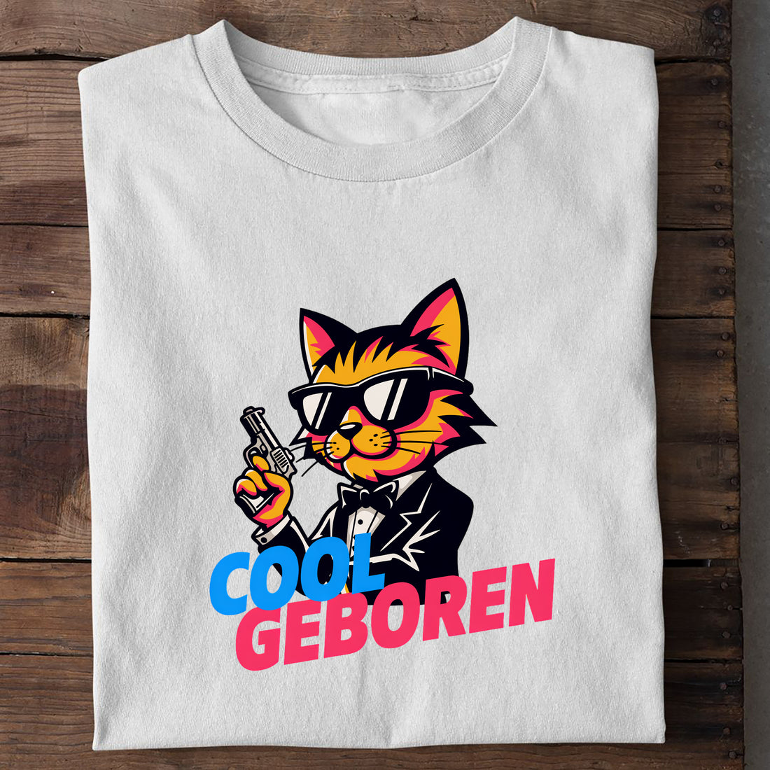 T-Shirt Cool geboren, Detailansicht