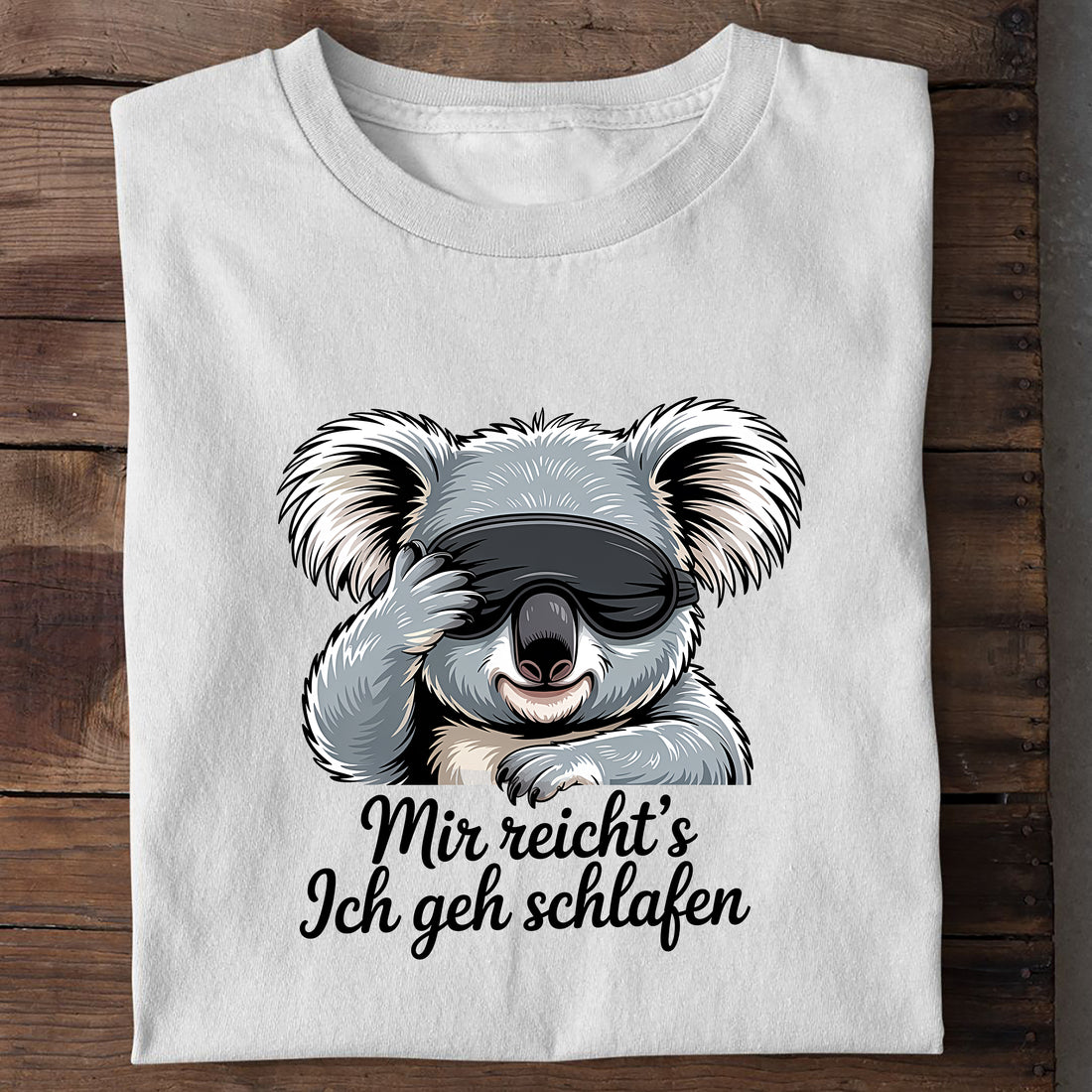 T-Shirt Ich geh schlafen, Detailansicht