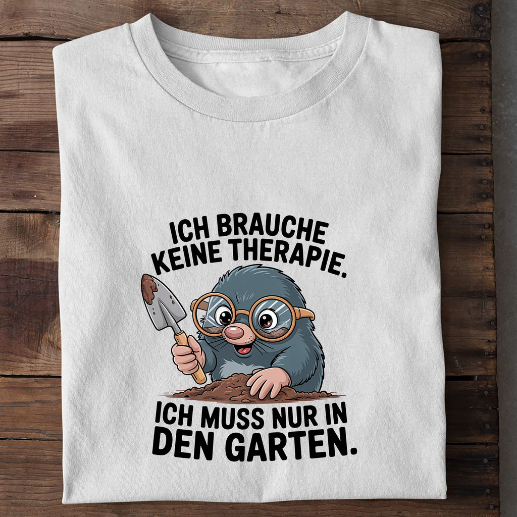 T-Shirt Ich muss nur in den Garten, Detailansicht