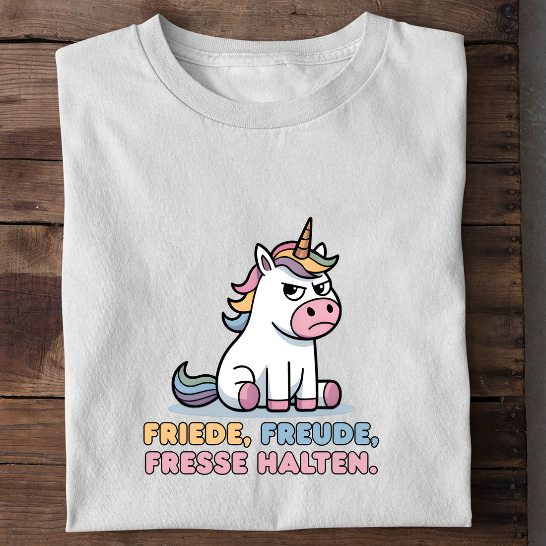 Bio T-Shirt Friede Freude Fresse halten, Detailansicht