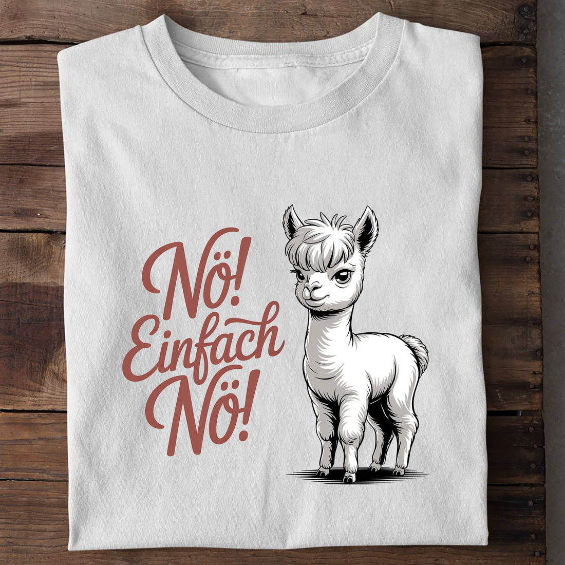 T-Shirt Nö Alpaka, Detailansicht