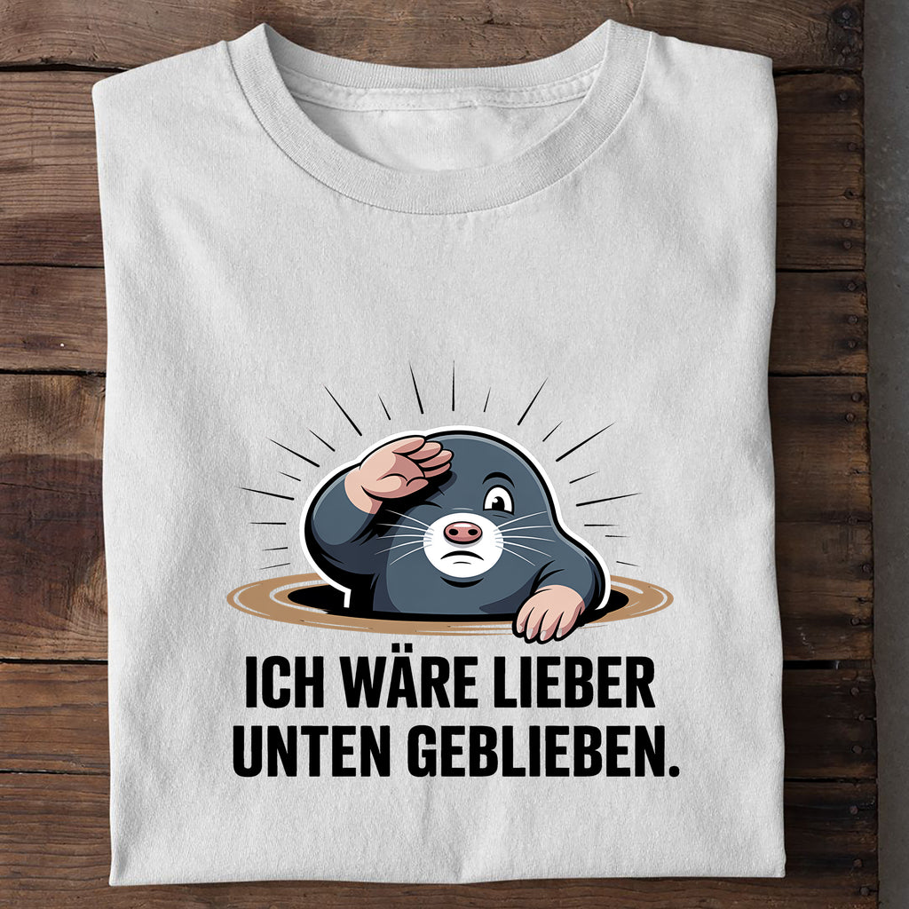 T-Shirt Lieber Unten geblieben, Detailansicht