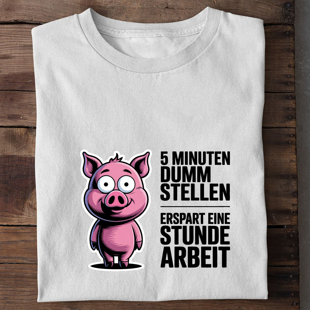 T-Shirt 5 min dumm stellen, Detailansicht