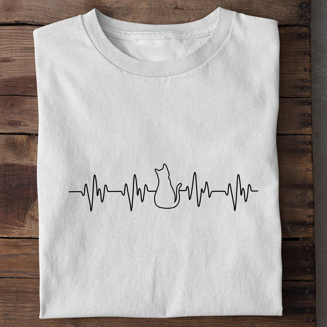 T-Shirt Katzen Herzschlag, Detailansicht