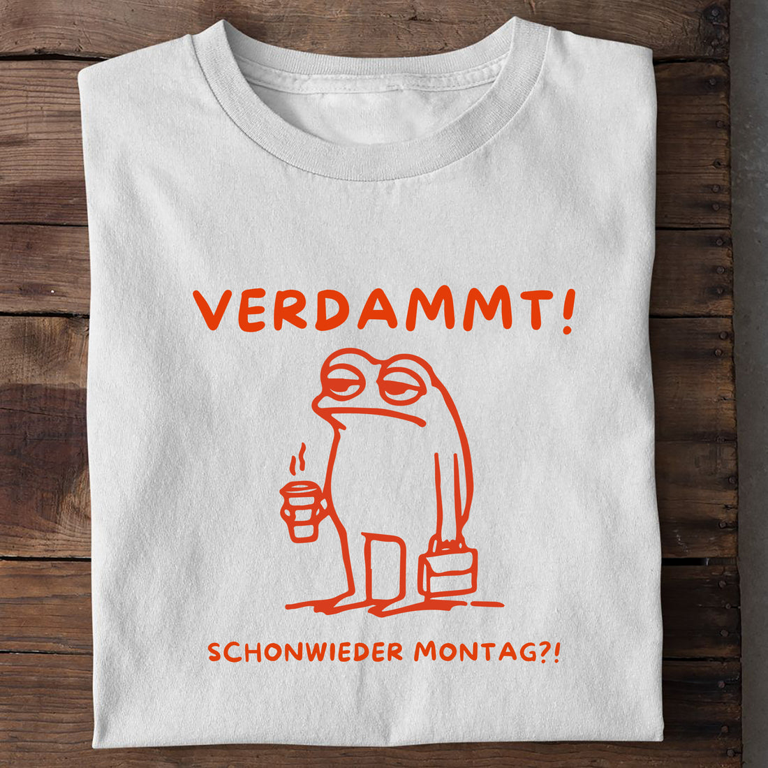 T-Shirt Verdammt Montag Frosch, Motivansicht