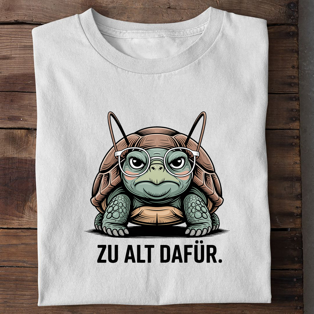 T-Shirt Zu Alt dafür, getragen