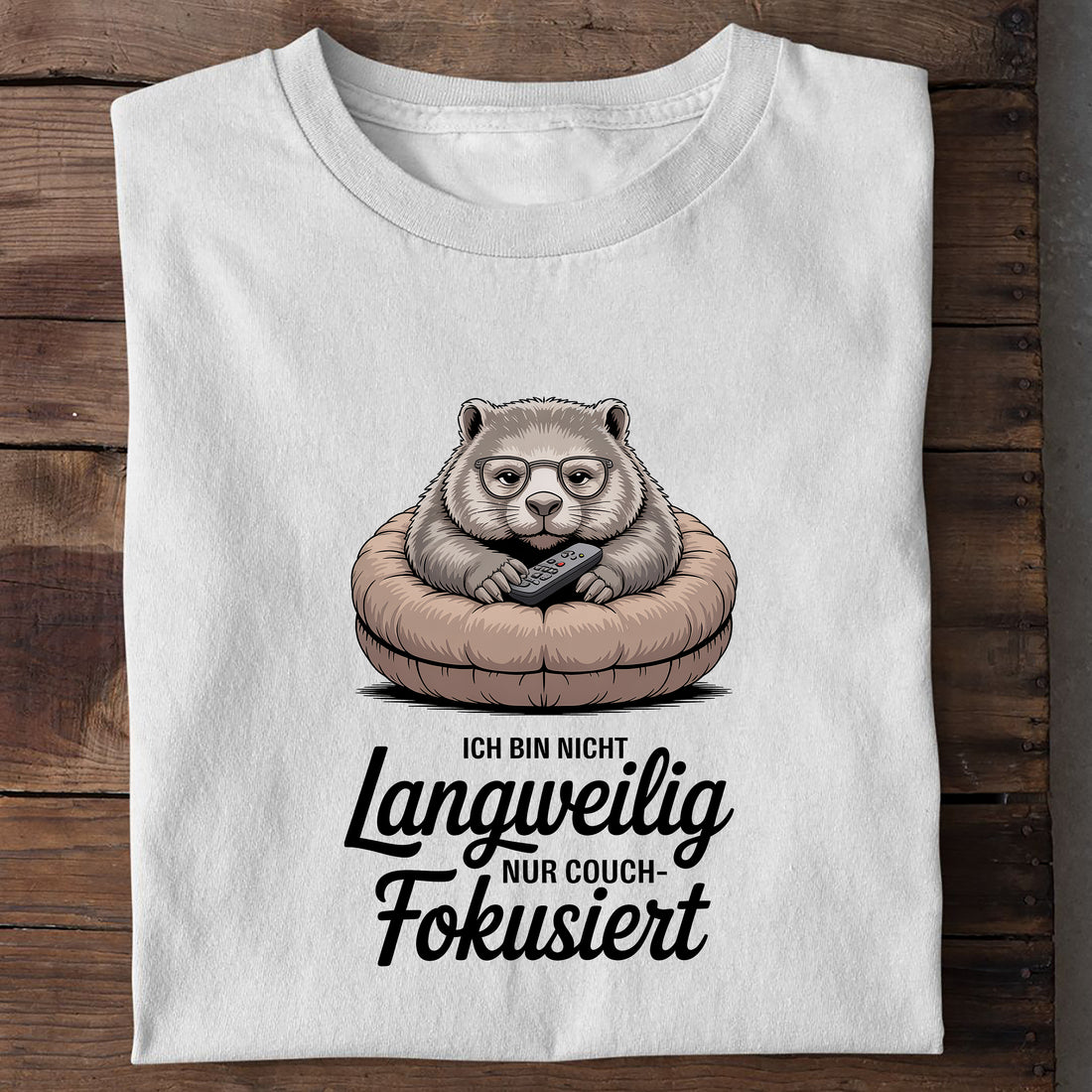 T-Shirt Couch - fokussiert, getragen