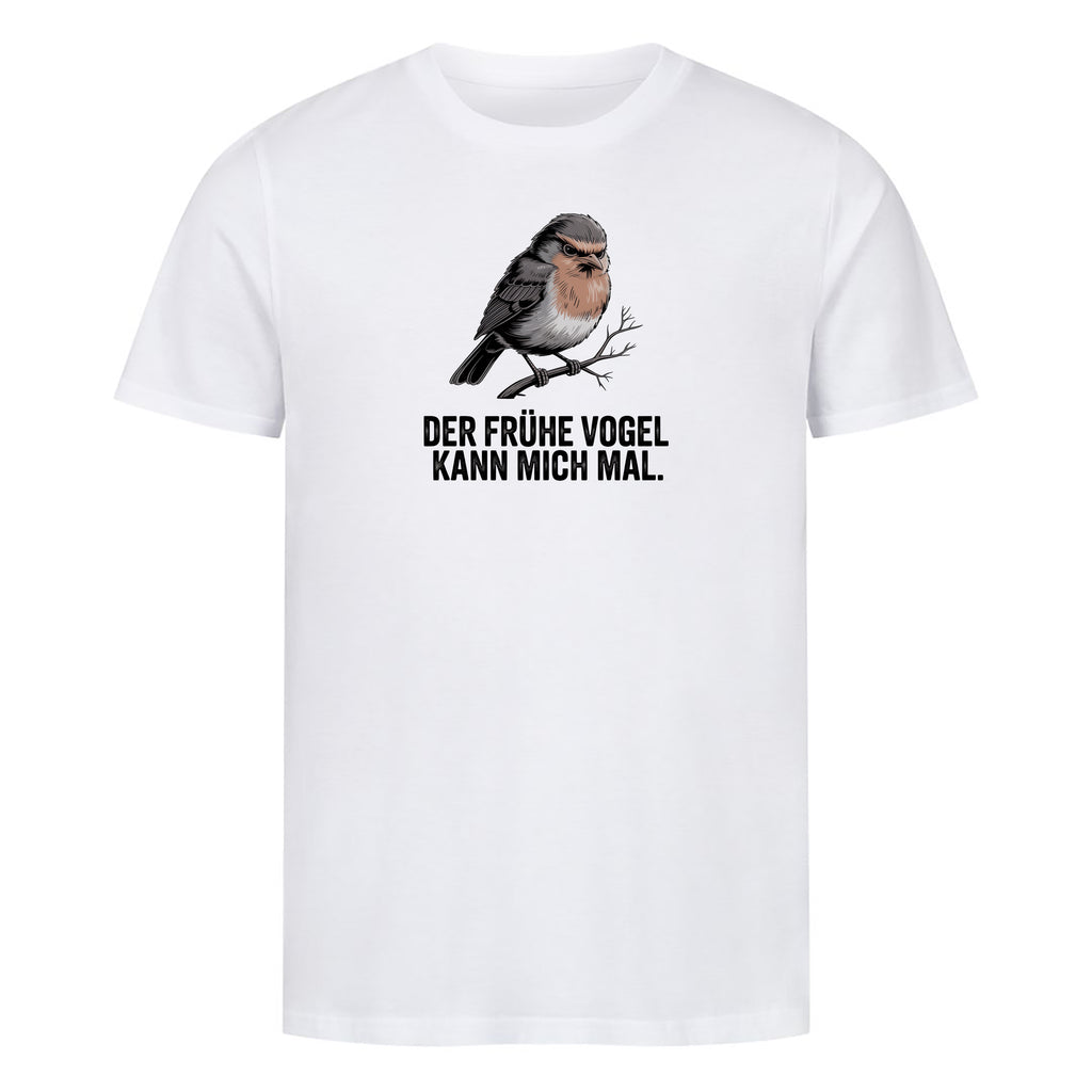 T-Shirt Frühe Vogel Spatz, Motivansicht