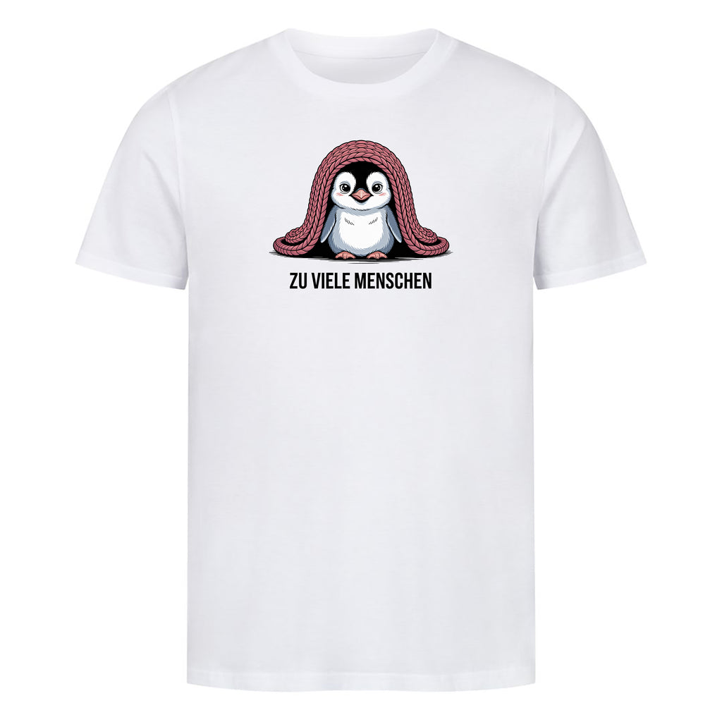 T-Shirt Zu viele Menschen Pinguin, Motivansicht