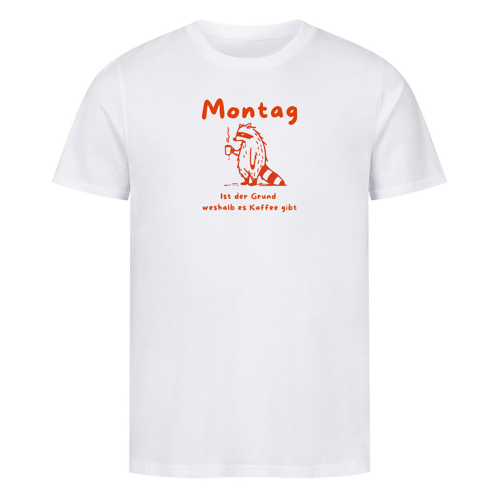 T-Shirt Montag Grund für Kaffee, getragen