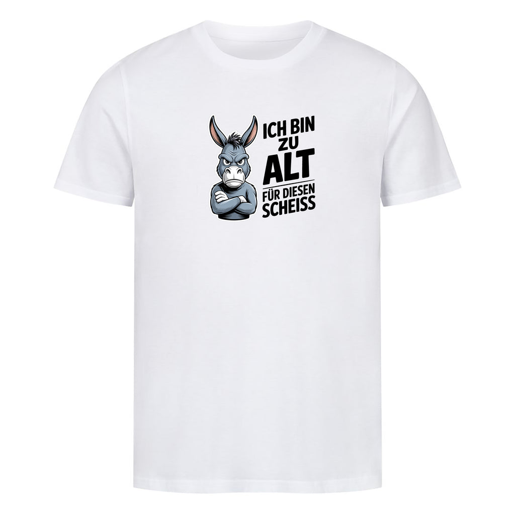 T-Shirt Ich bin zu alt Esel, Motivansicht