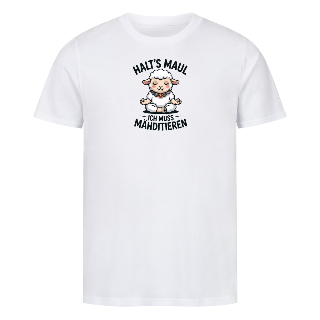 T-Shirt Ich muss Mähditieren, Motivansicht