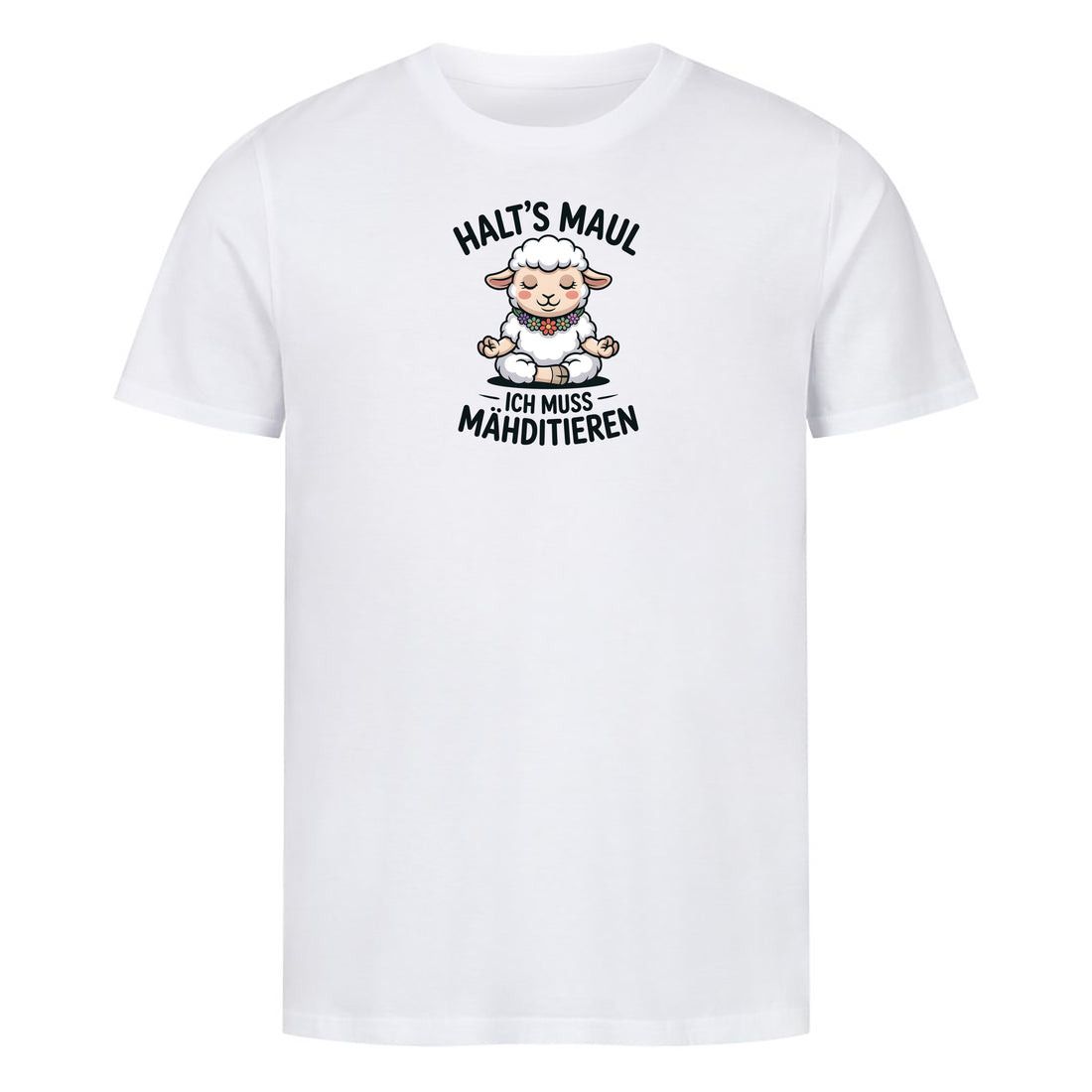 T-Shirt Ich muss Mähditieren, Motivansicht