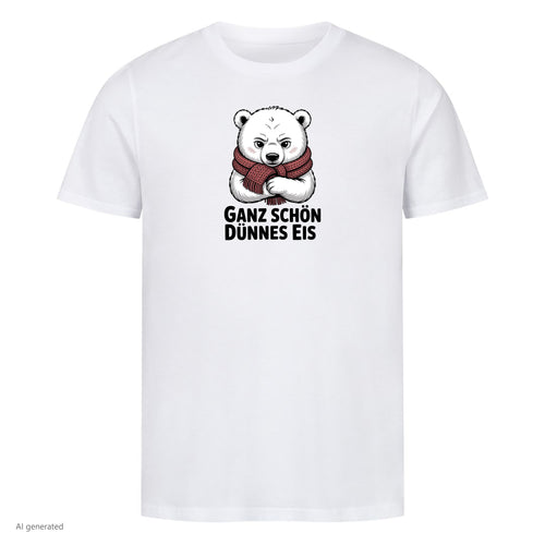 T-Shirt Dünnes Eis Eisbär, Motivansicht
