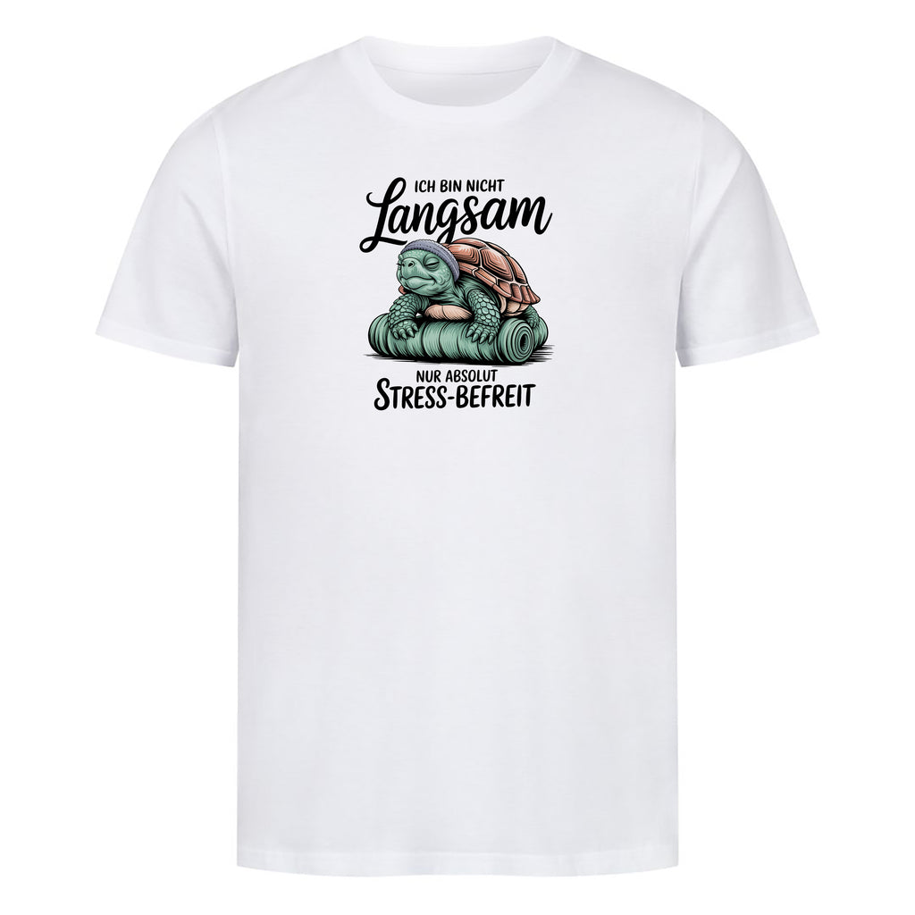 T-Shirt Stressbefreit, Detailansicht