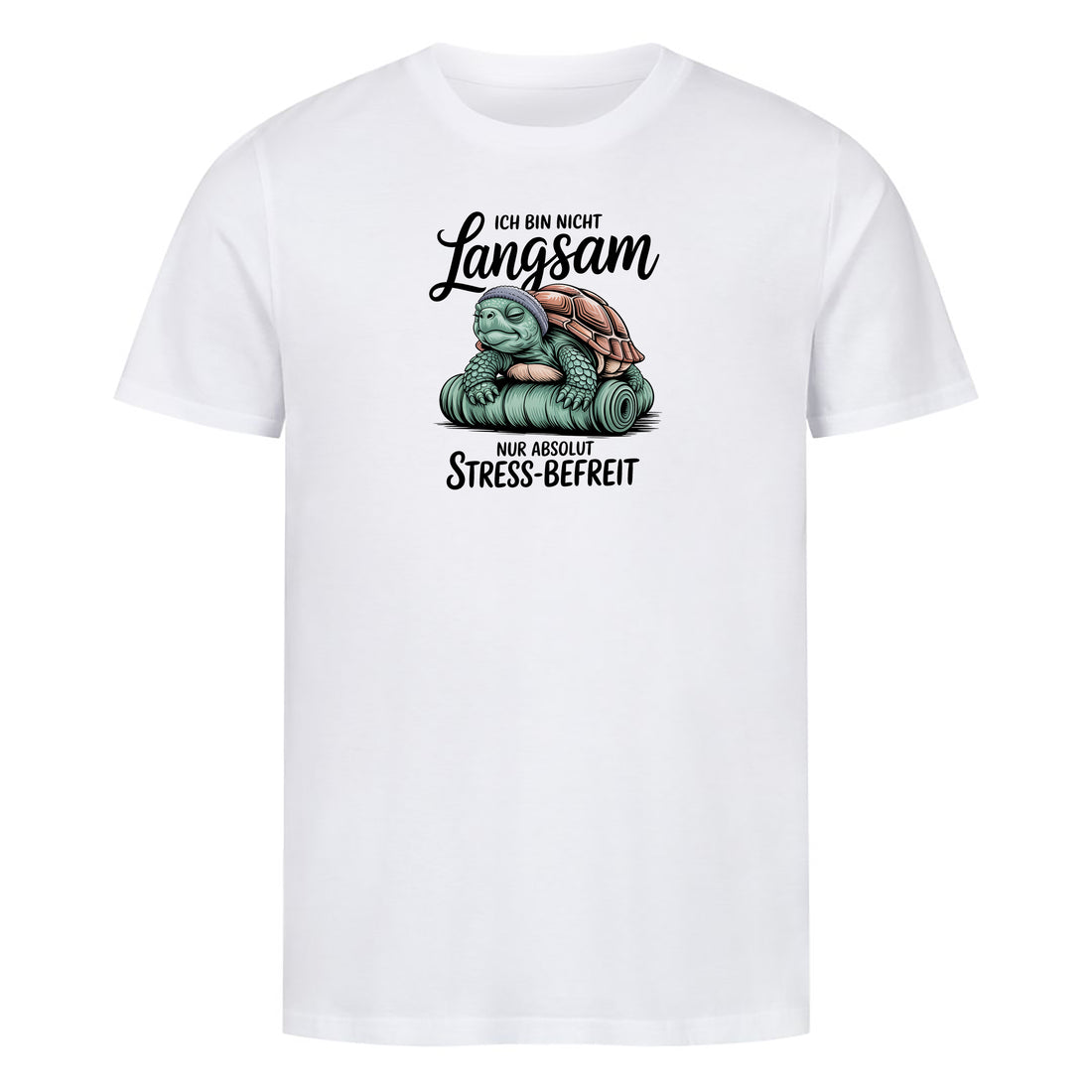 T-Shirt Stressbefreit, Detailansicht