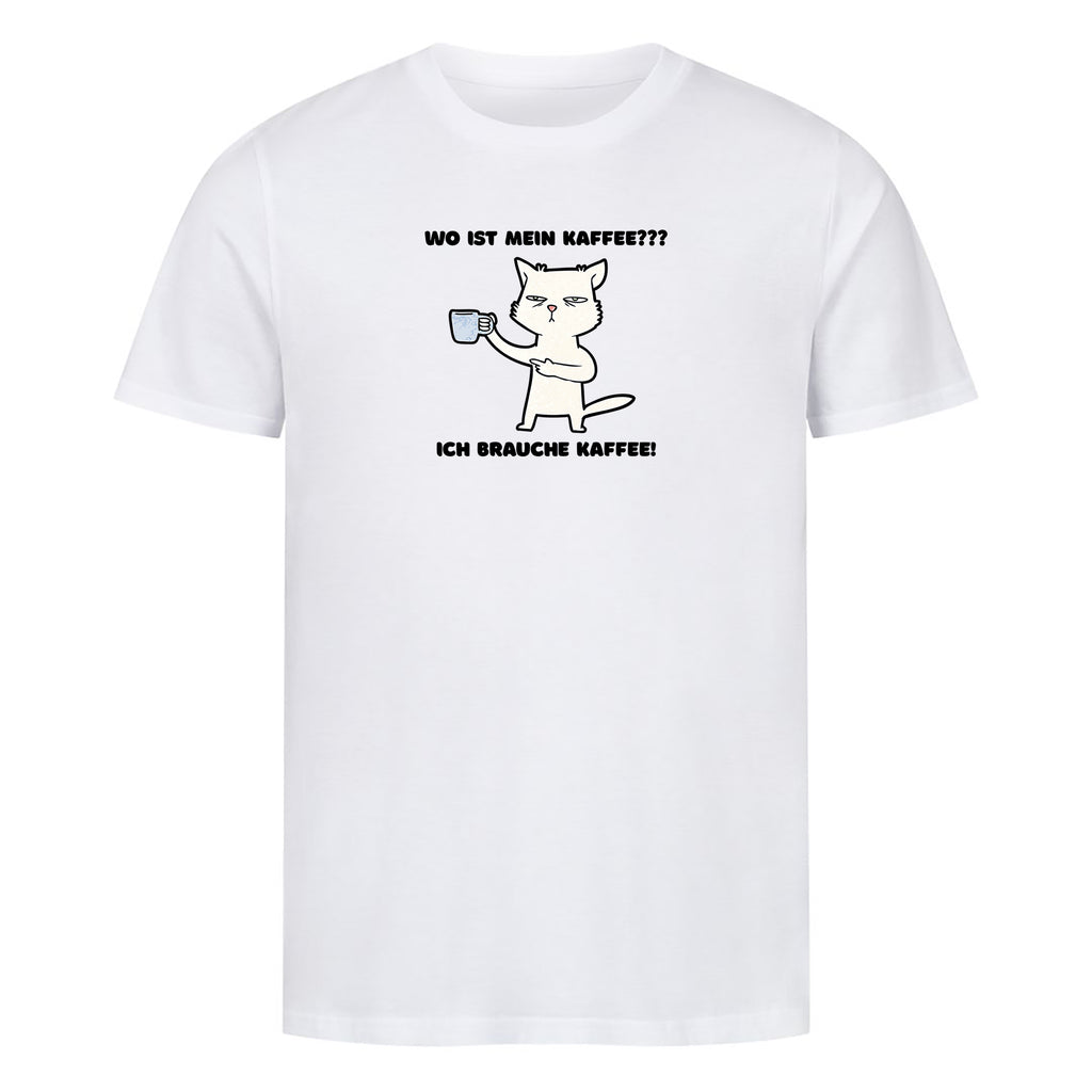 T-Shirt Ich brauche Kaffee, getragen