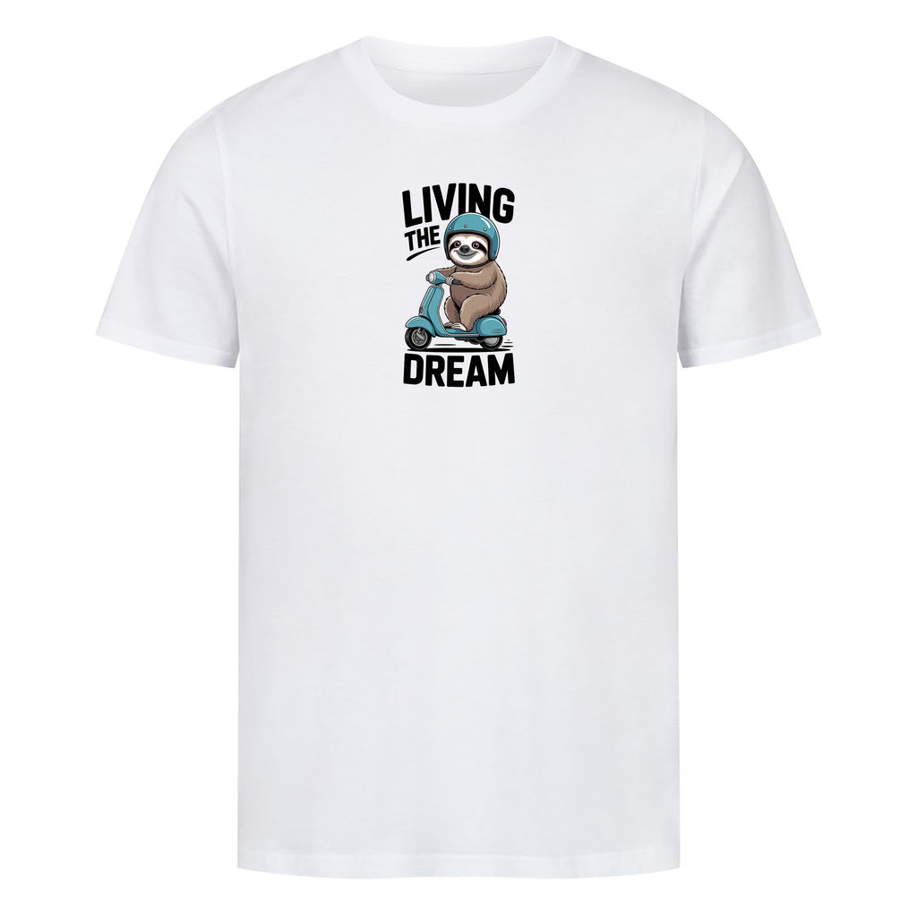 T-Shirt Living the dream, getragen