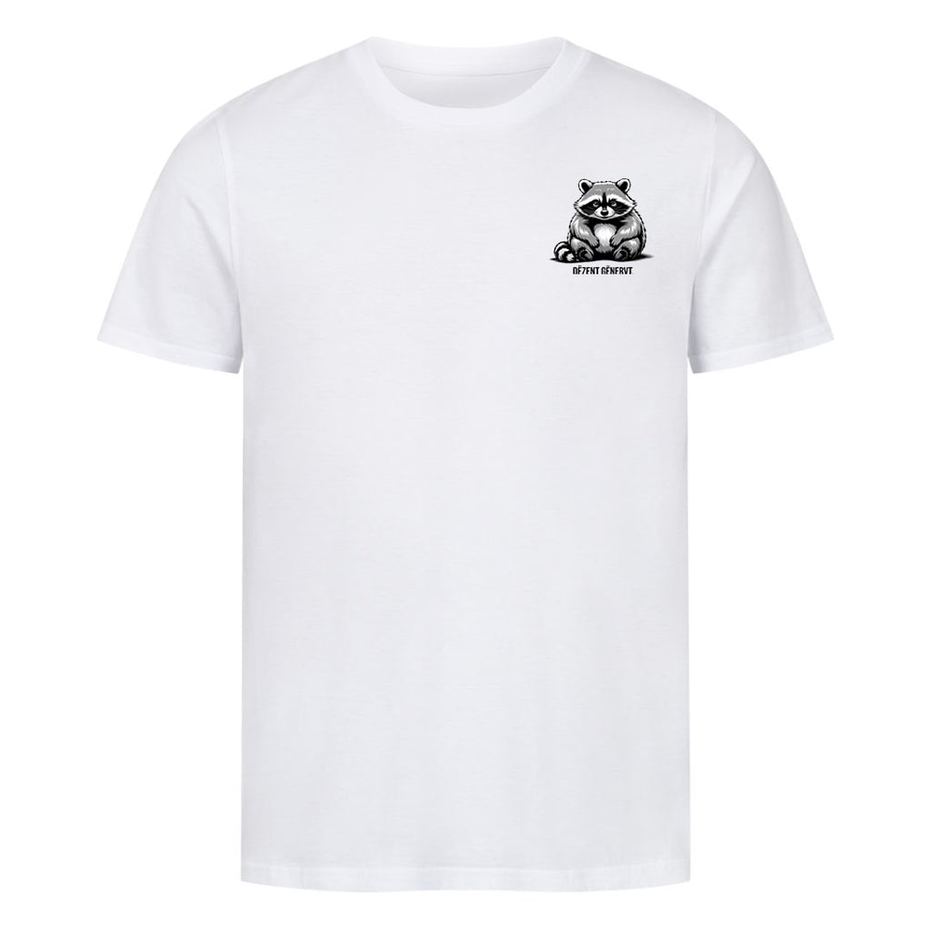 T-Shirt Dezent Genervt Waschbär, getragen