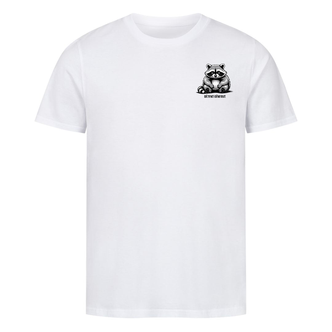 T-Shirt Dezent Genervt Waschbär, getragen