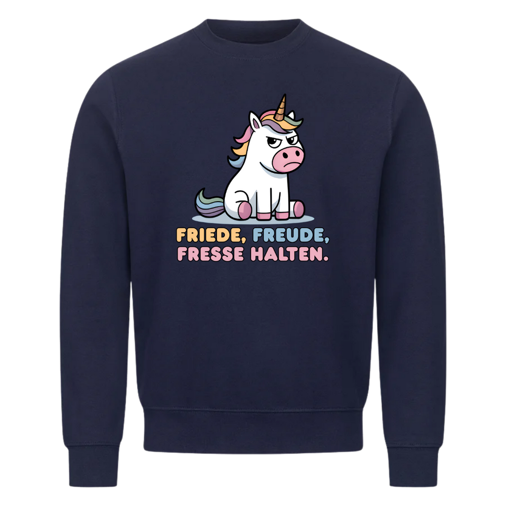 Sweatshirt Friede Freude Fresse Halten, Seitenansicht