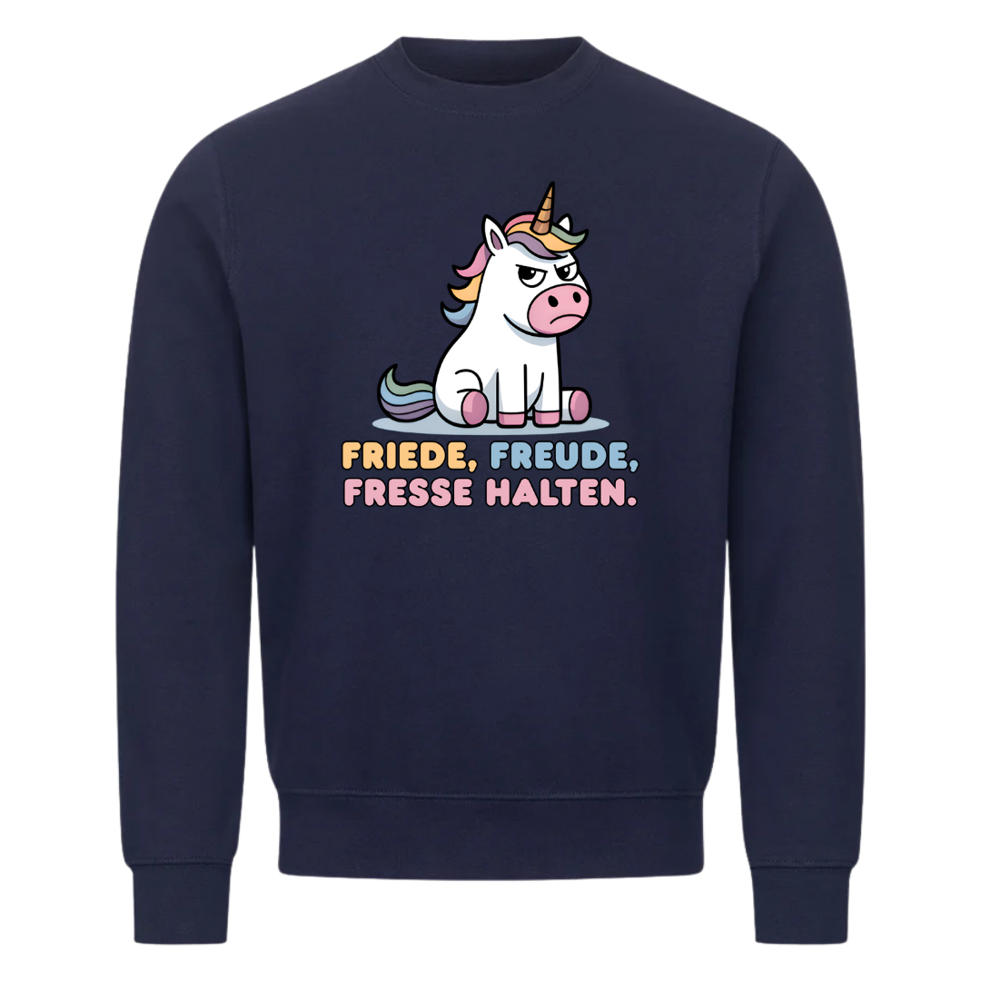 Sweatshirt Friede Freude Fresse Halten, Seitenansicht
