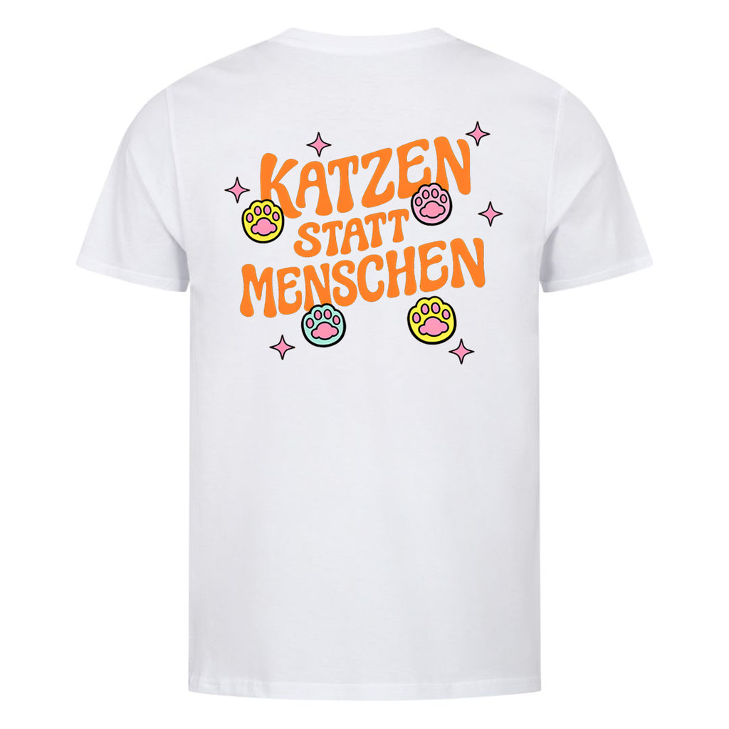 Katzen statt Menschen T-Shirt BackPrint