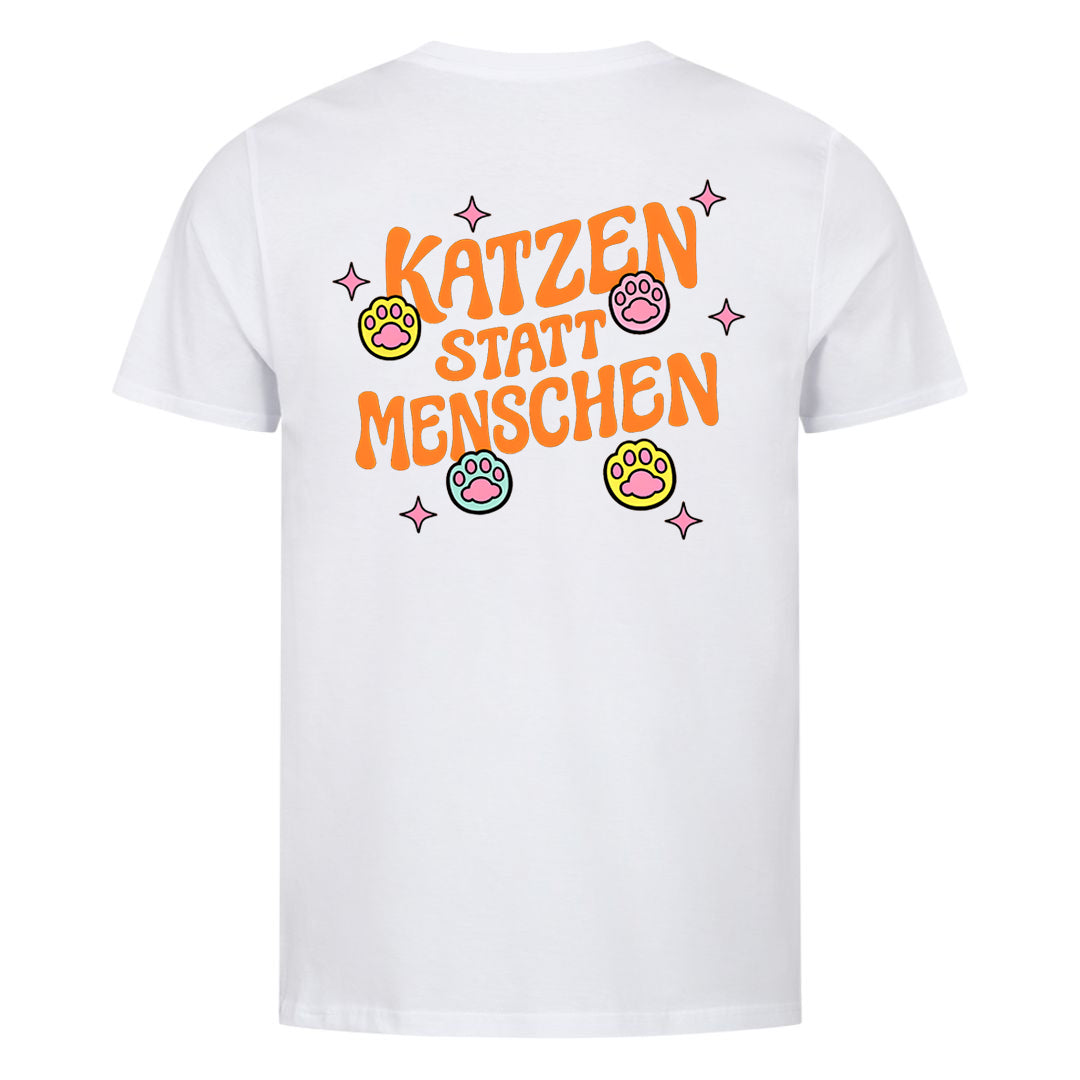 Katzen statt Menschen T-Shirt BackPrint