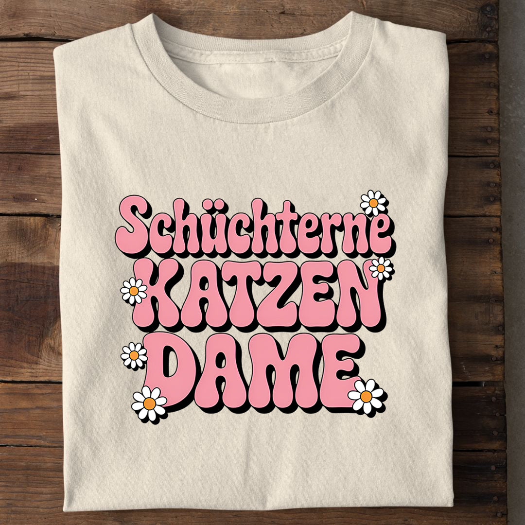 Schüchterne Katzen Dame T-Shirt