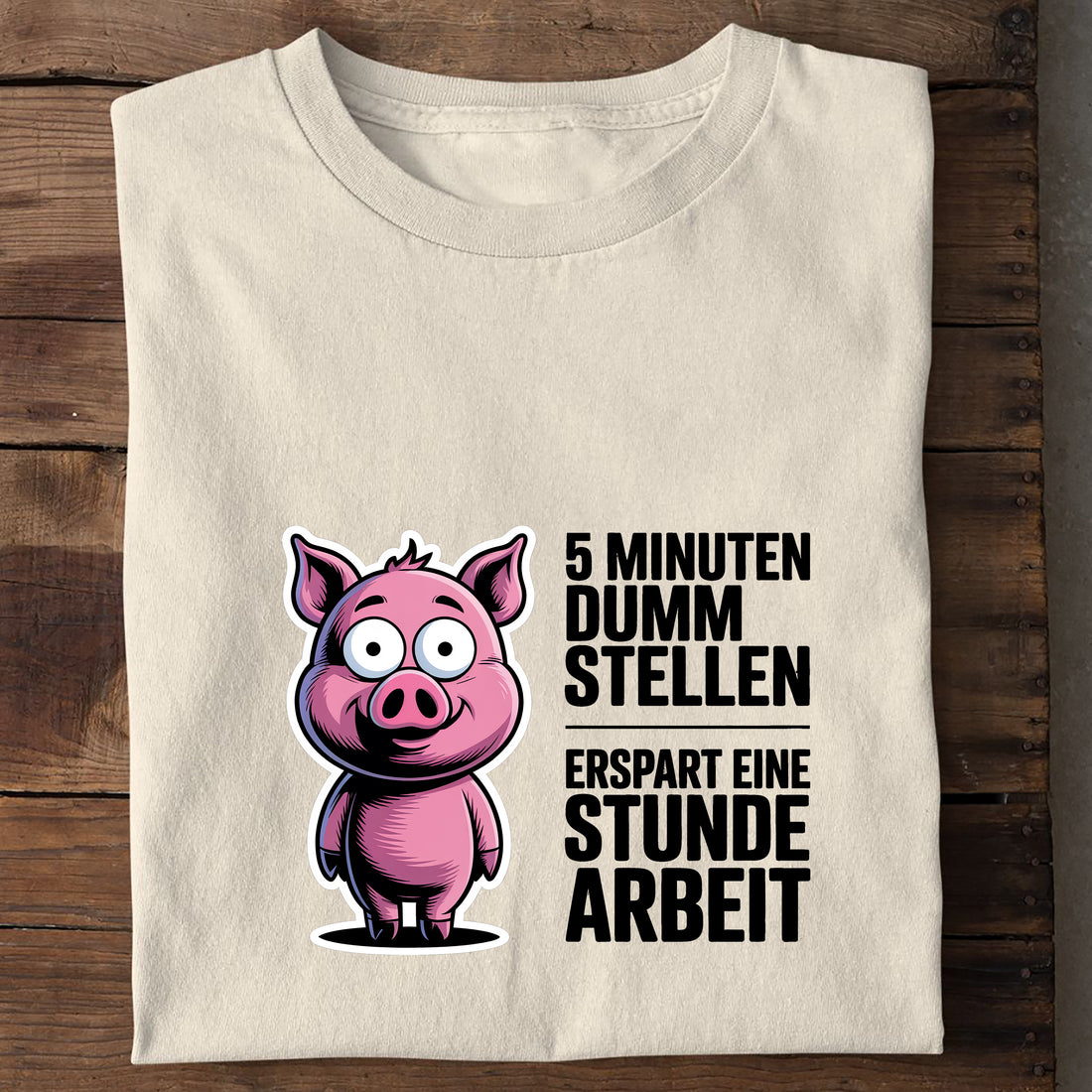 T-Shirt 5 min dumm stellen, Seitenansicht
