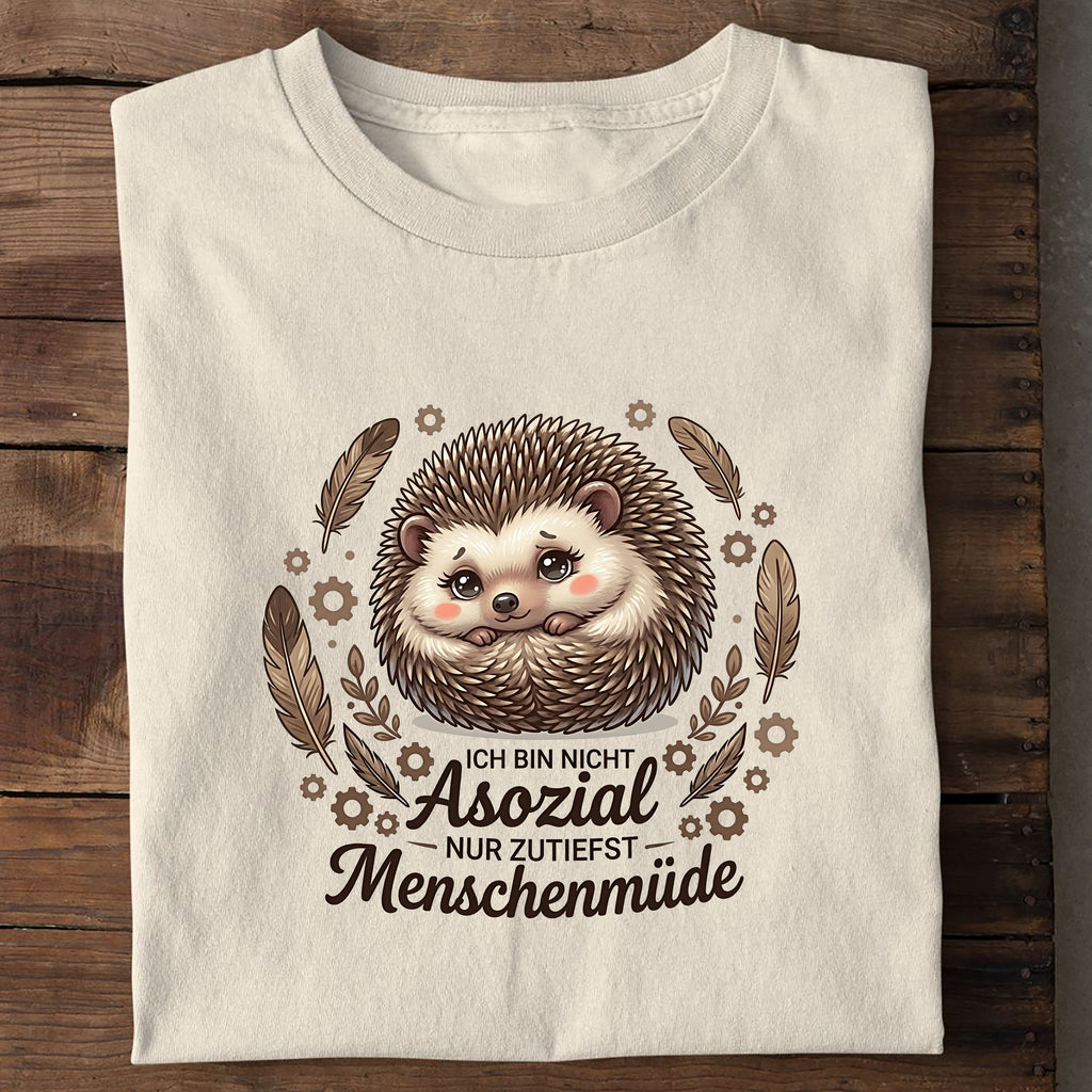 T-Shirt Menschenmüde, Seitenansicht