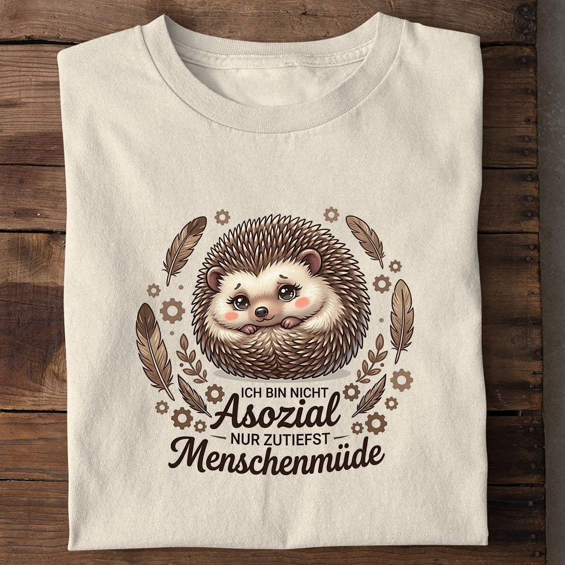 T-Shirt Menschenmüde, Seitenansicht