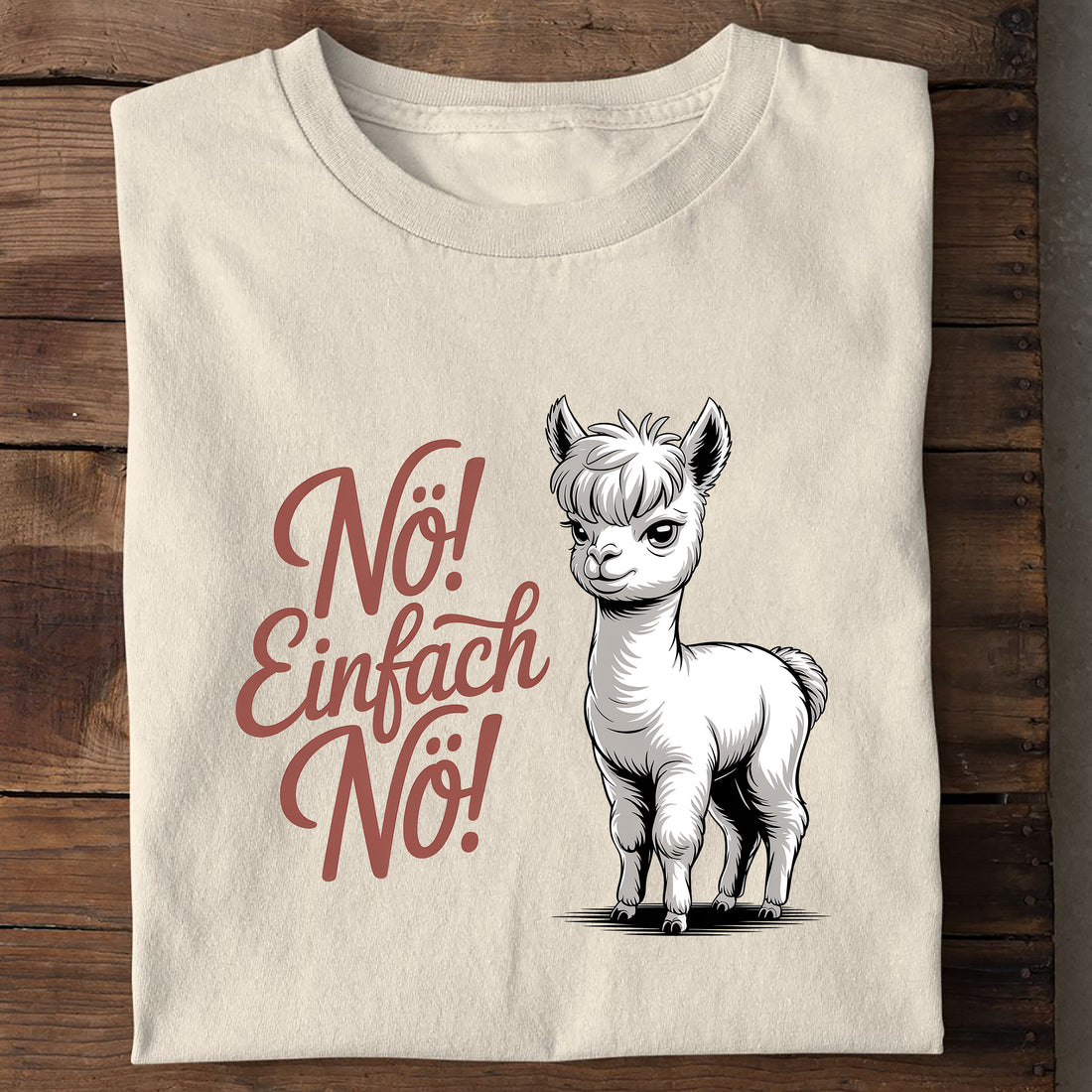 T-Shirt Nö Alpaka, Seitenansicht