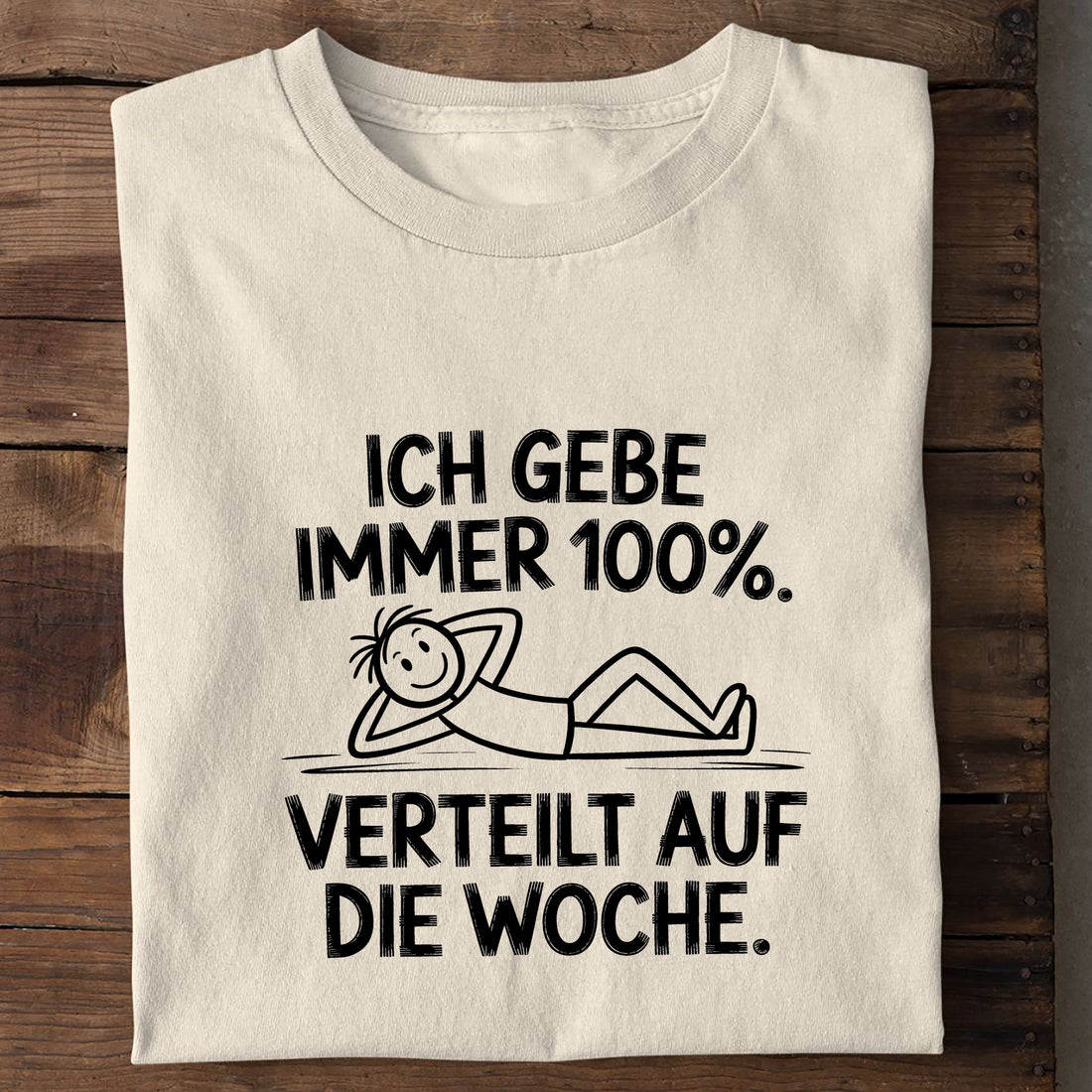 T-Shirt gebe 100 Prozent, Seitenansicht
