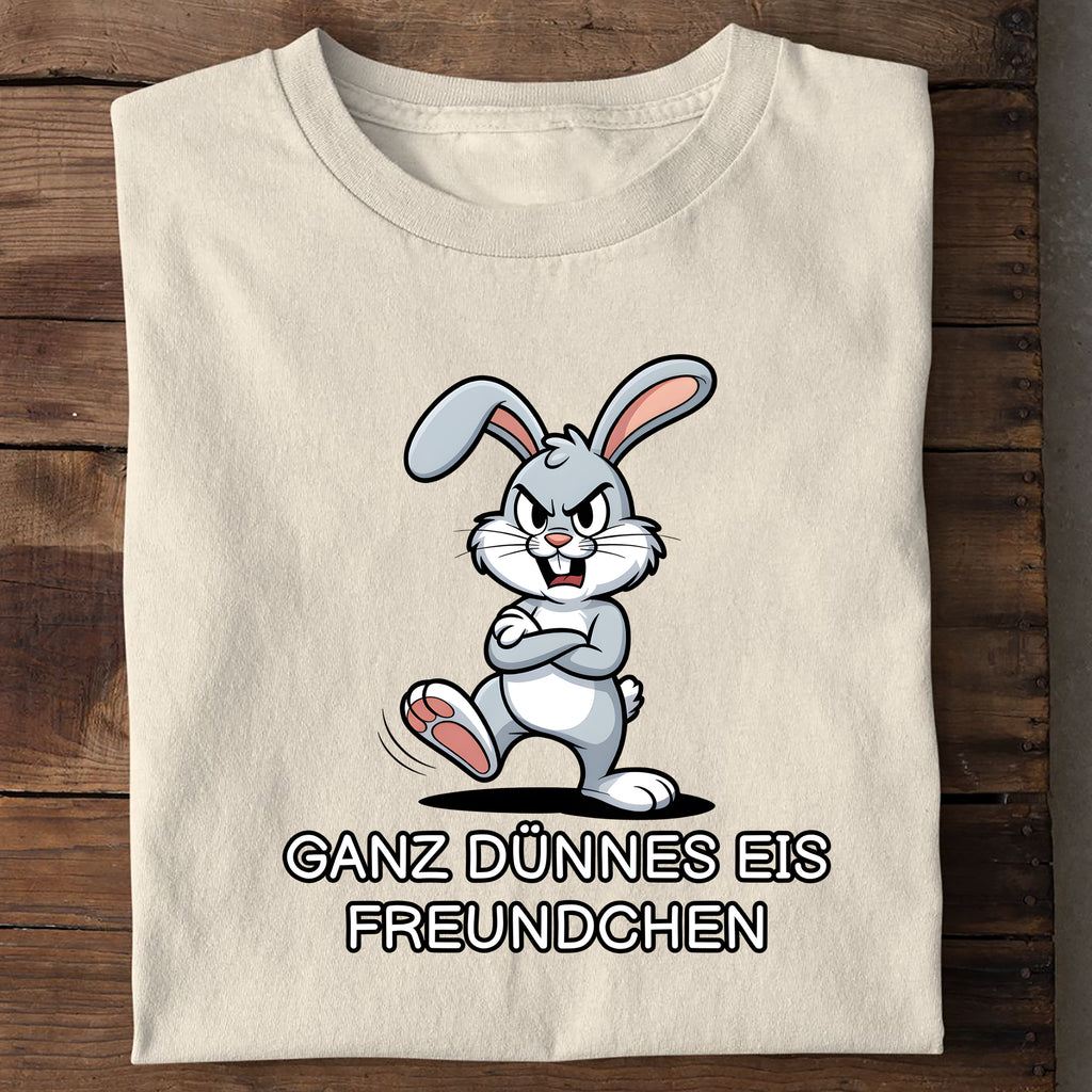 T-Shirt Ganz dünnes Eis Hase, Seitenansicht