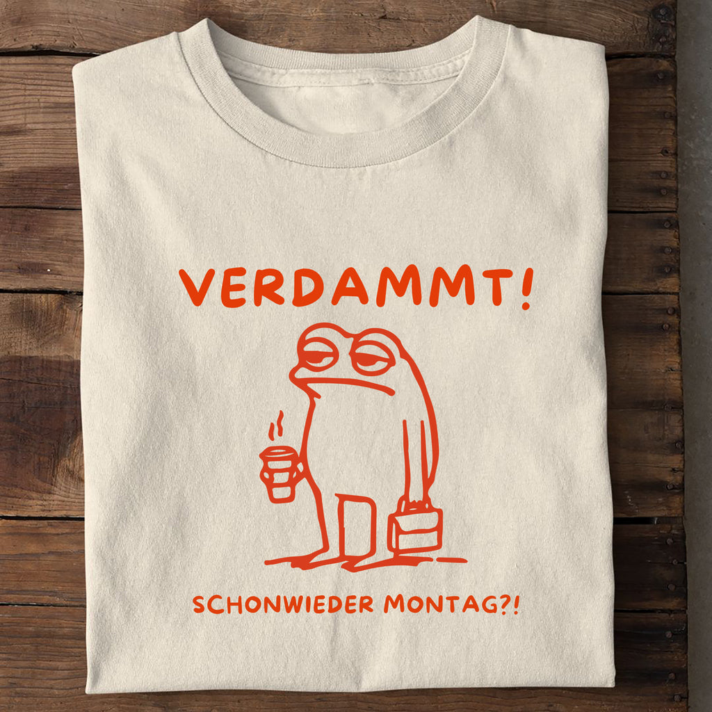 T-Shirt Verdammt Montag Frosch, Seitenansicht