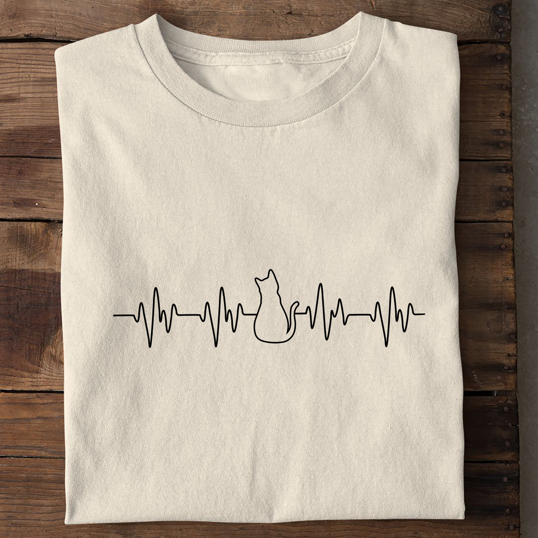 T-Shirt Katzen Herzschlag, Seitenansicht