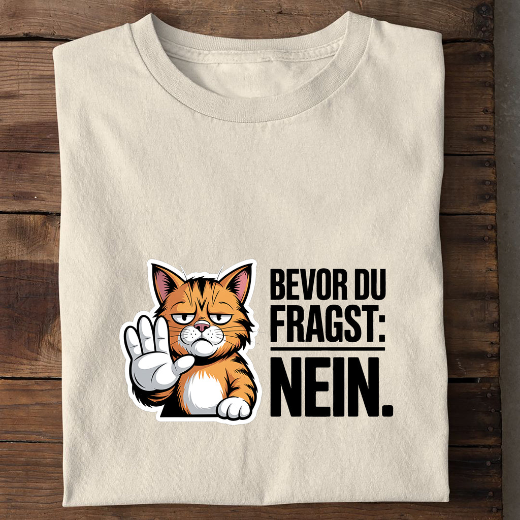 T-Shirt Nein Katze, Seitenansicht