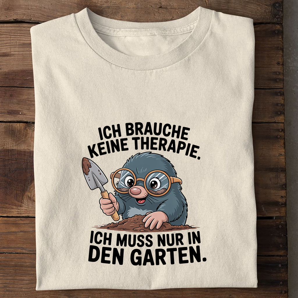 T-Shirt Ich muss nur in den Garten, Seitenansicht