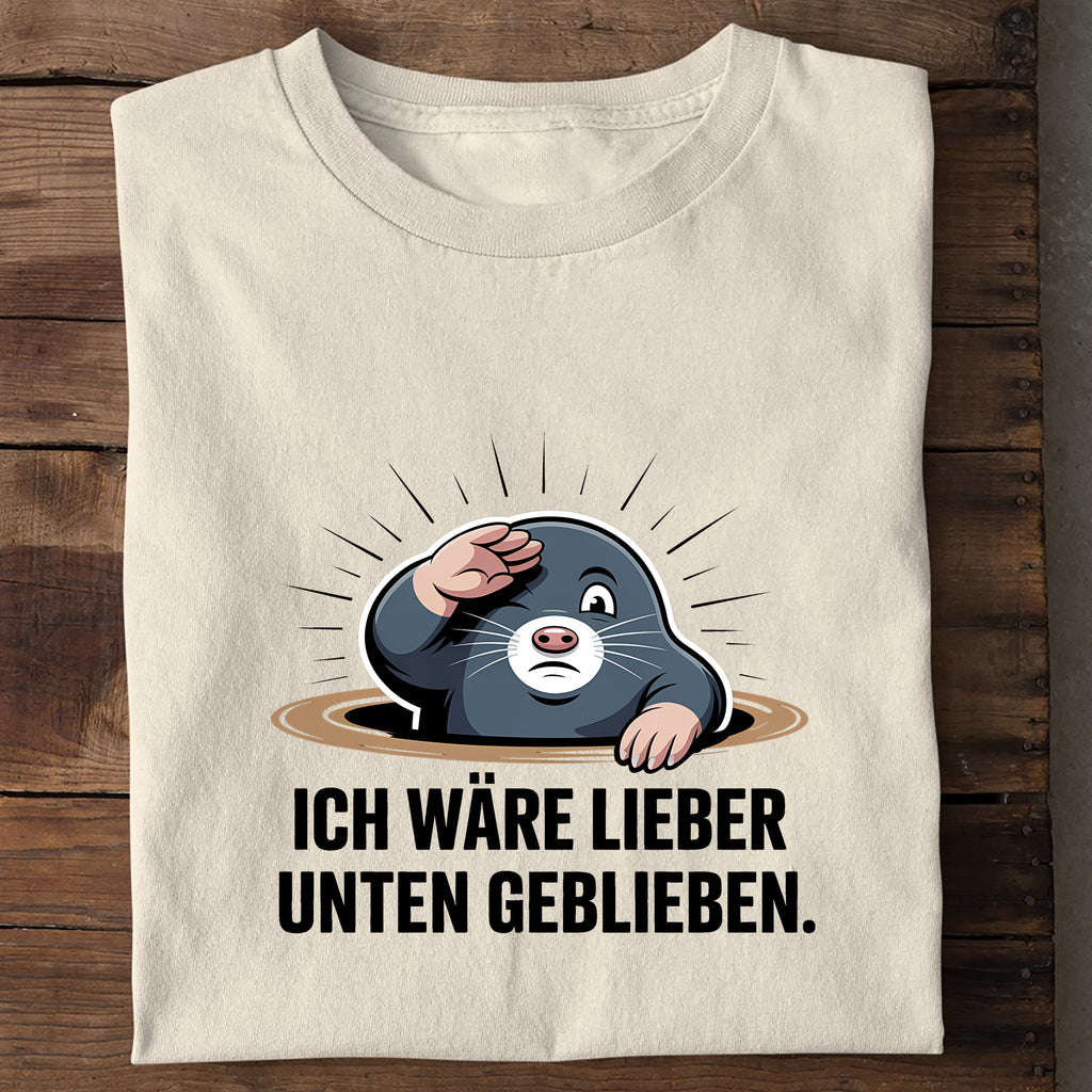 T-Shirt Lieber Unten geblieben, Seitenansicht