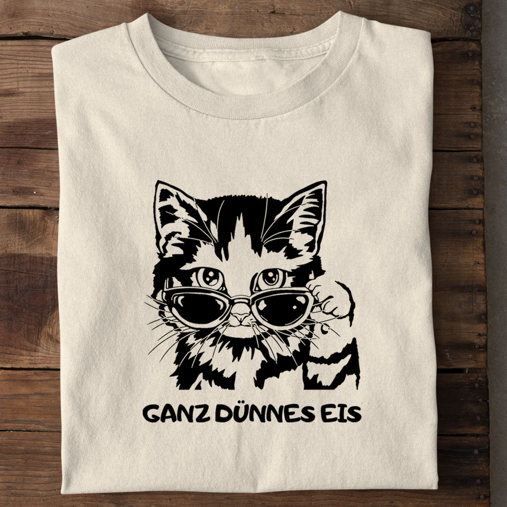 Dünnes Eis Katze T-Shirt