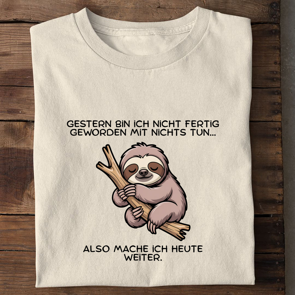 Bio T-Shirt Nicht fertig geworden mit Nichtstun, Seitenansicht