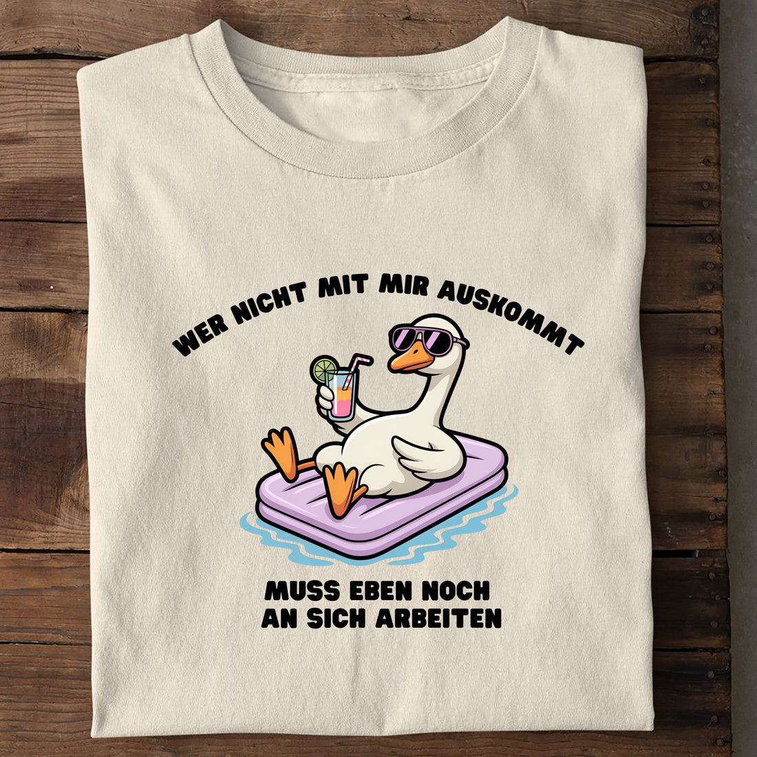 Bio T-Shirt Wer nicht mit mir auskommt, Seitenansicht