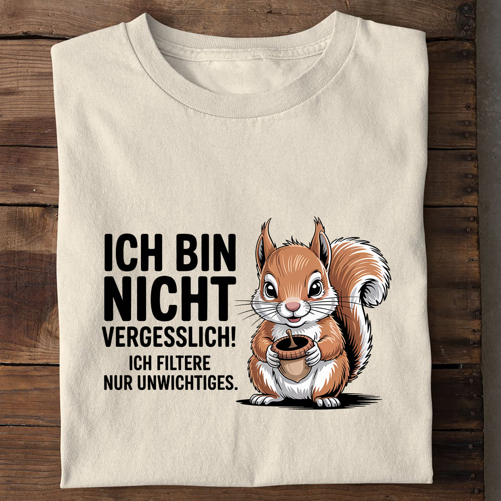T-Shirt Ich bin nicht vergesslich, Seitenansicht