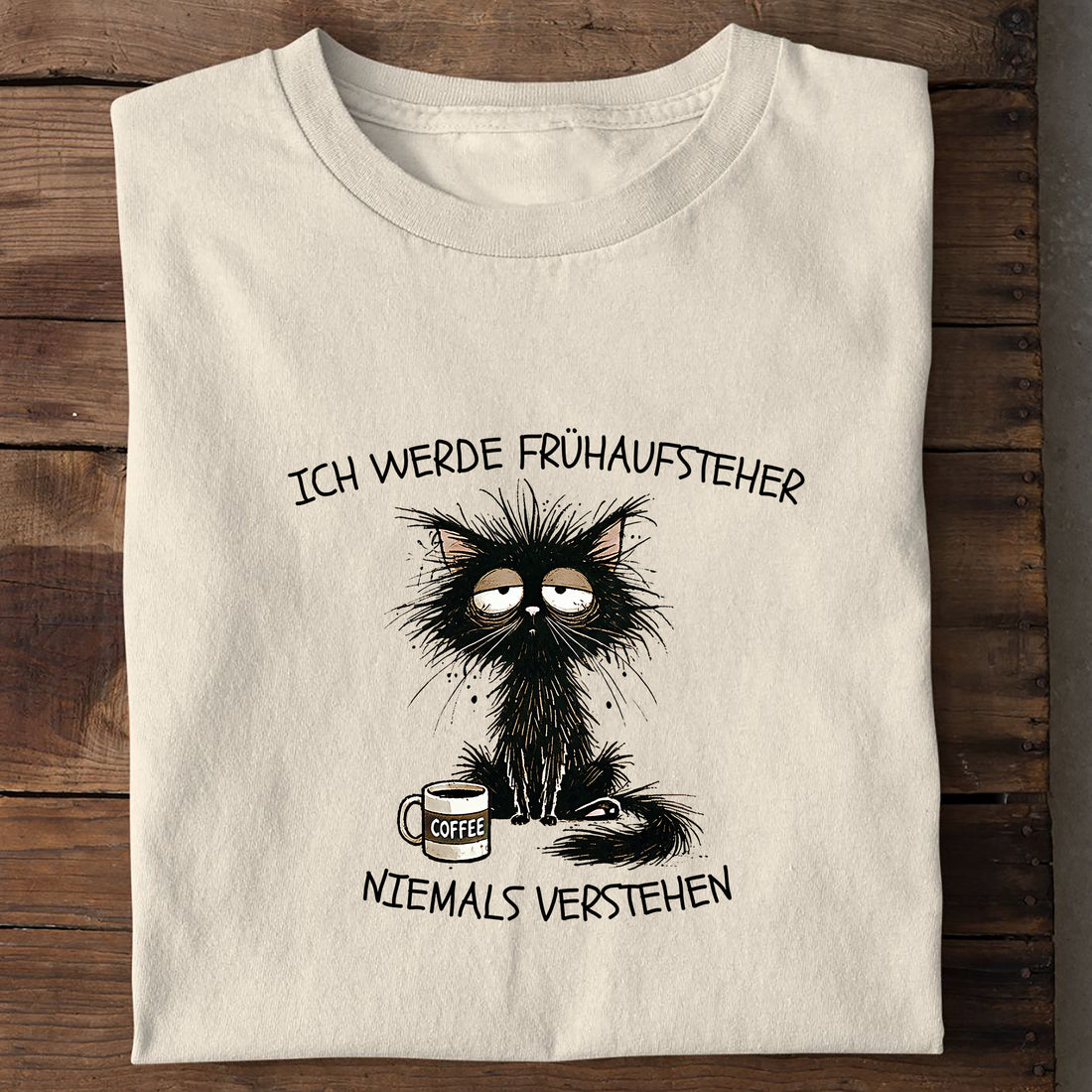 T-Shirt Frühaufsteher, Seitenansicht