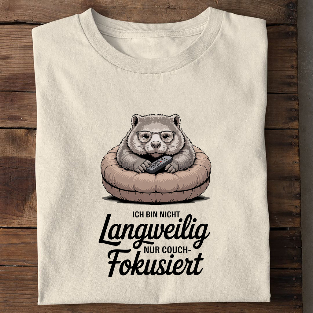 T-Shirt Couch - fokussiert, Seitenansicht